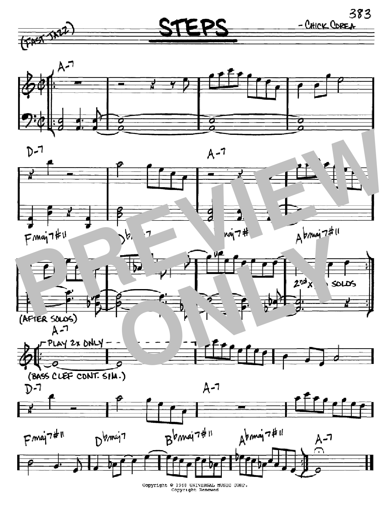 Chick Corea Steps Sheet Music