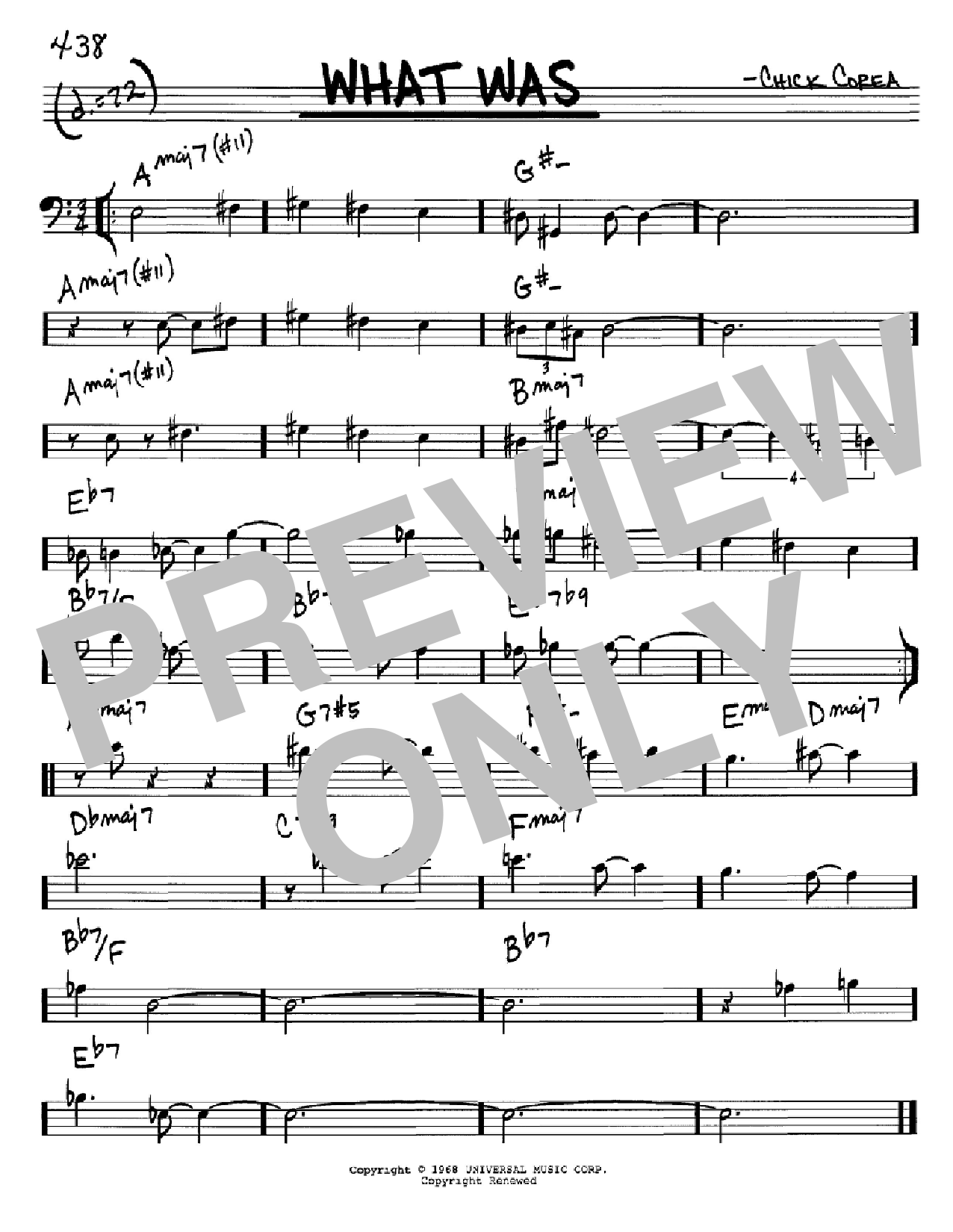 Chick Corea What Was Sheet Music