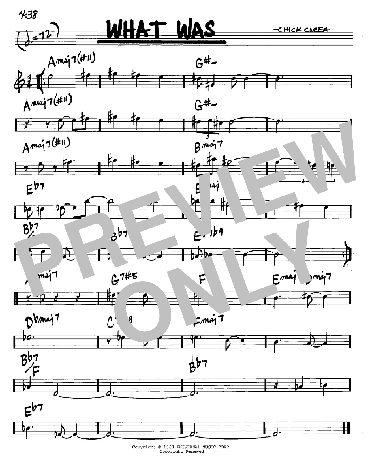 Chick Corea What Was Sheet Music