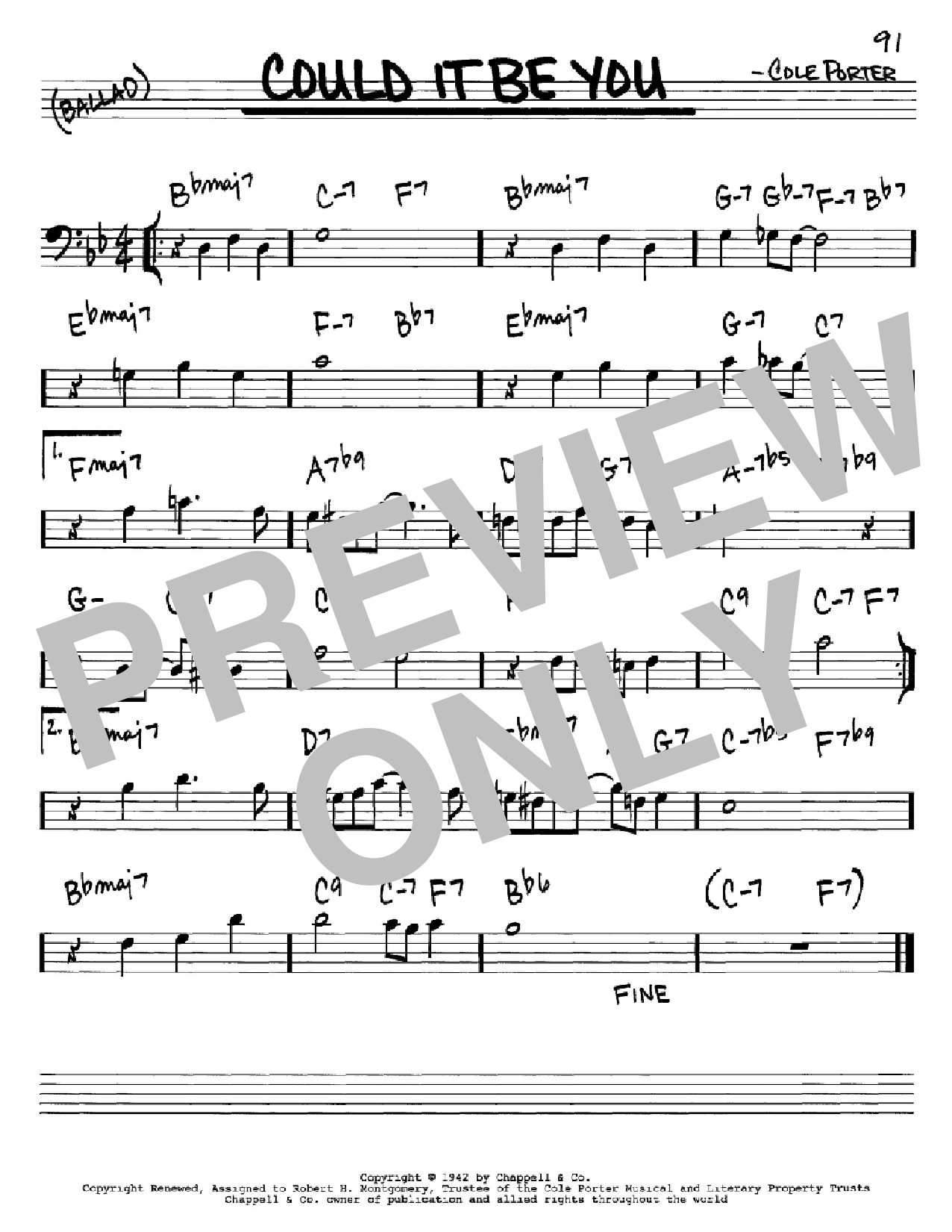 Cole Porter Could It Be You Sheet Music