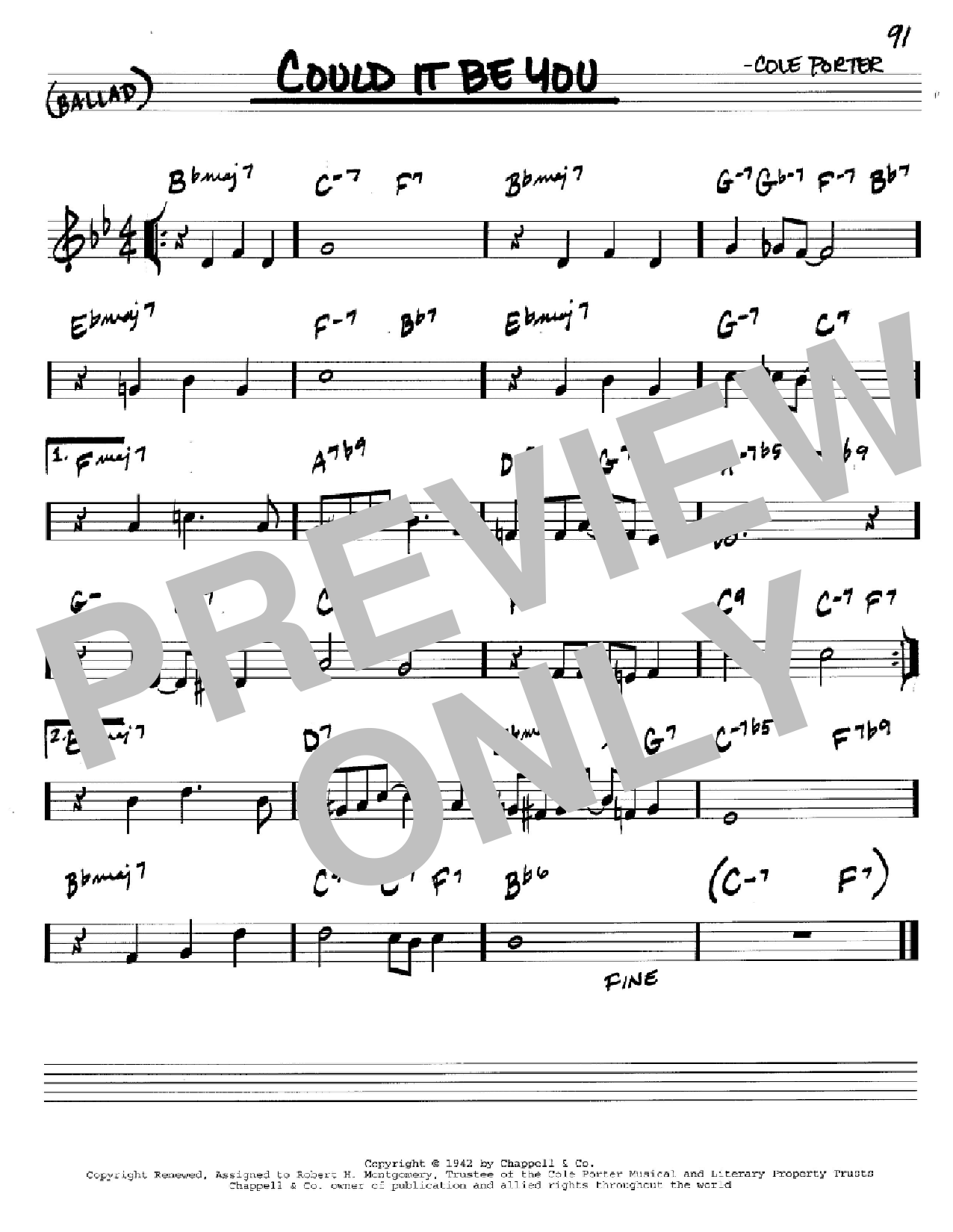 Cole Porter Could It Be You Sheet Music