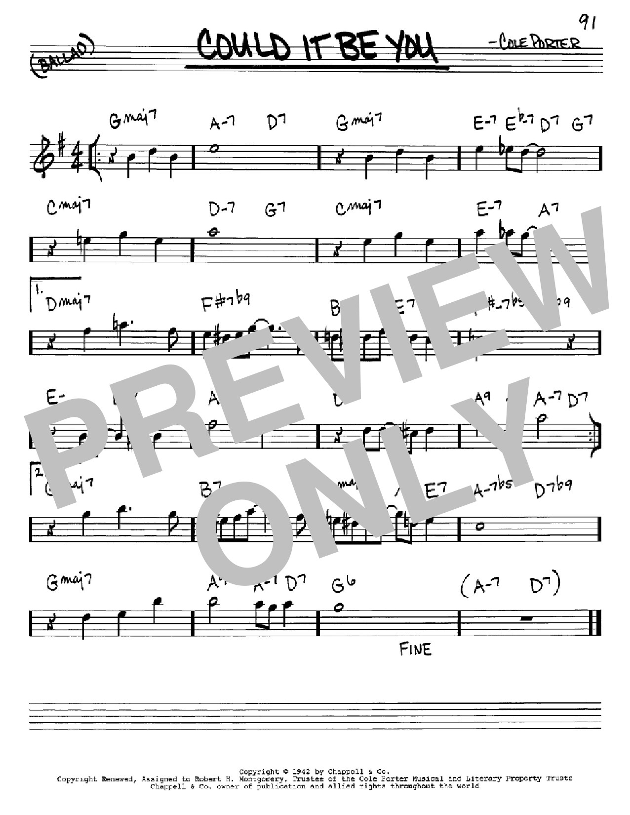 Cole Porter Could It Be You Sheet Music