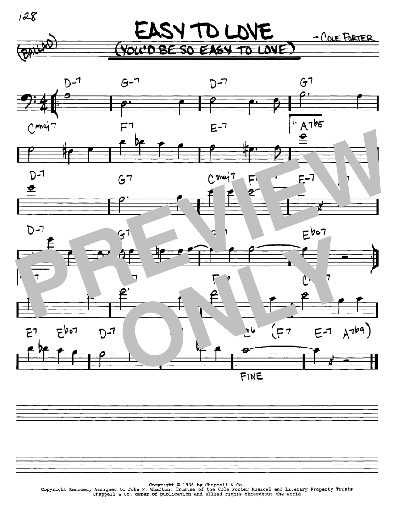 Cole Porter Easy To Love (You'd Be So Easy To Love) Sheet Music