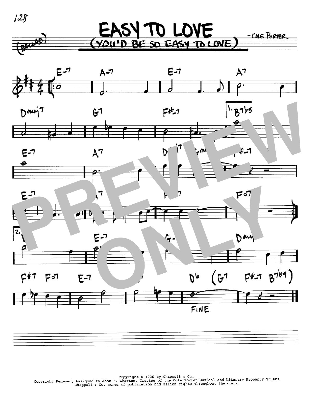 Cole Porter Easy To Love (You'd Be So Easy To Love) Sheet Music