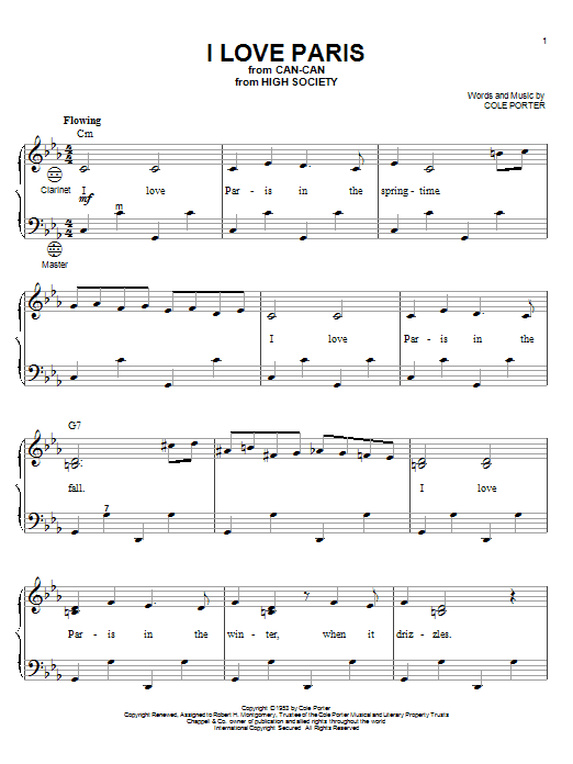Cole Porter I Love Paris Sheet Music