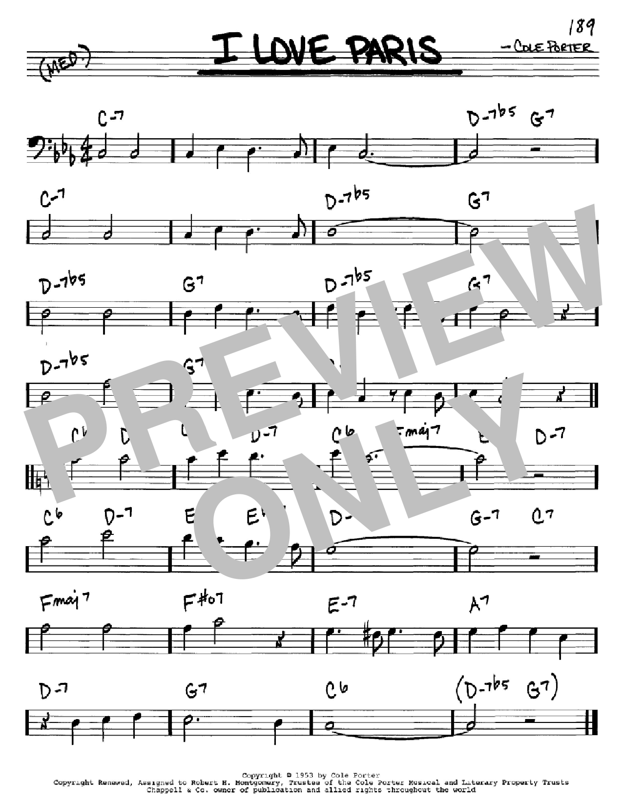 Cole Porter I Love Paris Sheet Music