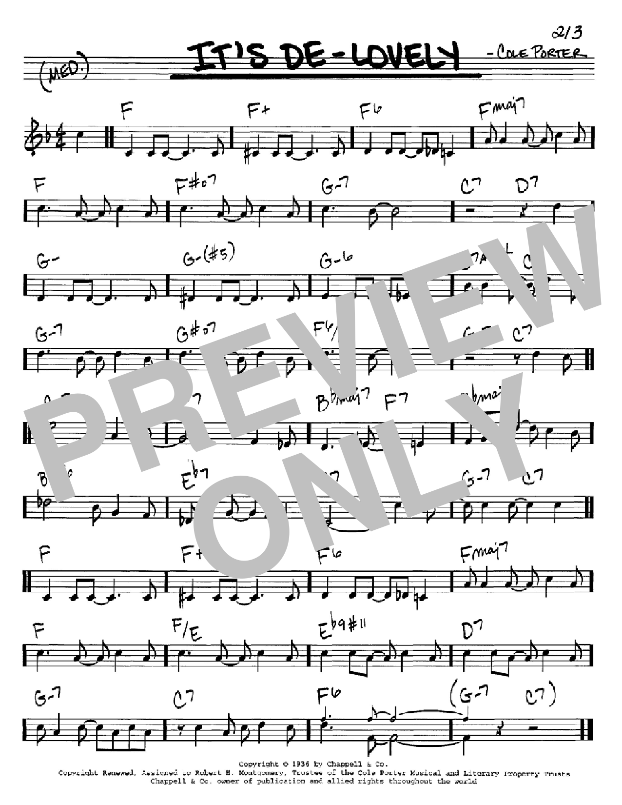 Cole Porter It's De-Lovely Sheet Music
