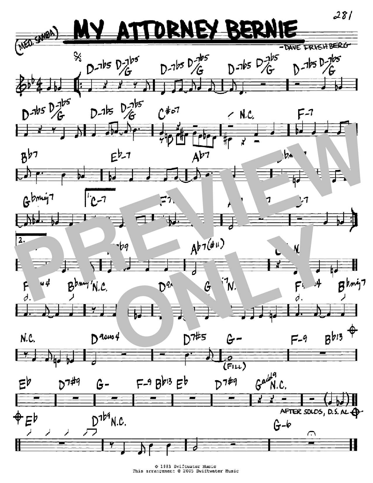 Dave Frishberg My Attorney Bernie Sheet Music