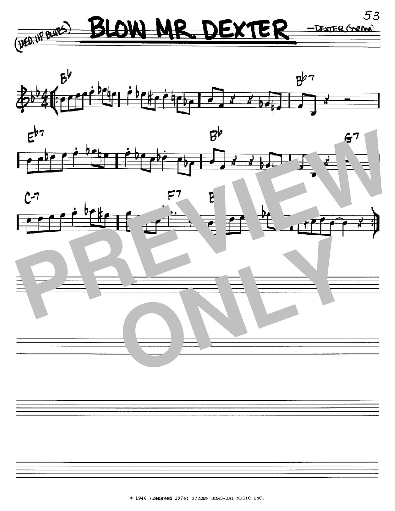 Dexter Gordon Blow Mr. Dexter Sheet Music