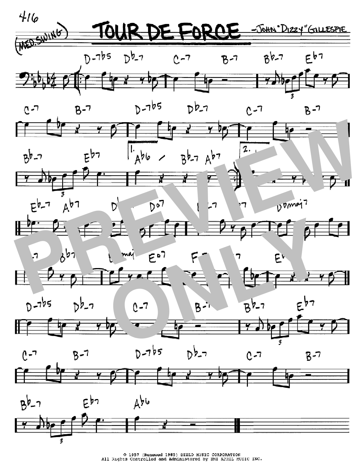 Dizzy Gillespie Tour De Force Sheet Music