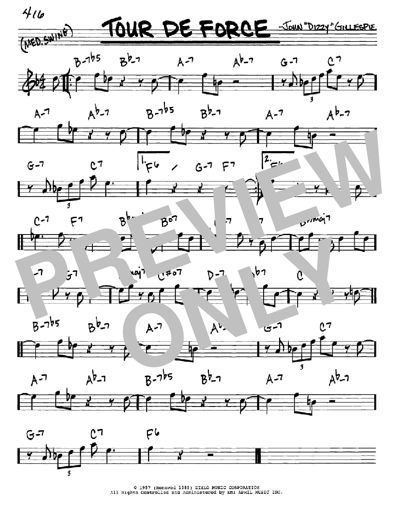 Dizzy Gillespie Tour De Force Sheet Music