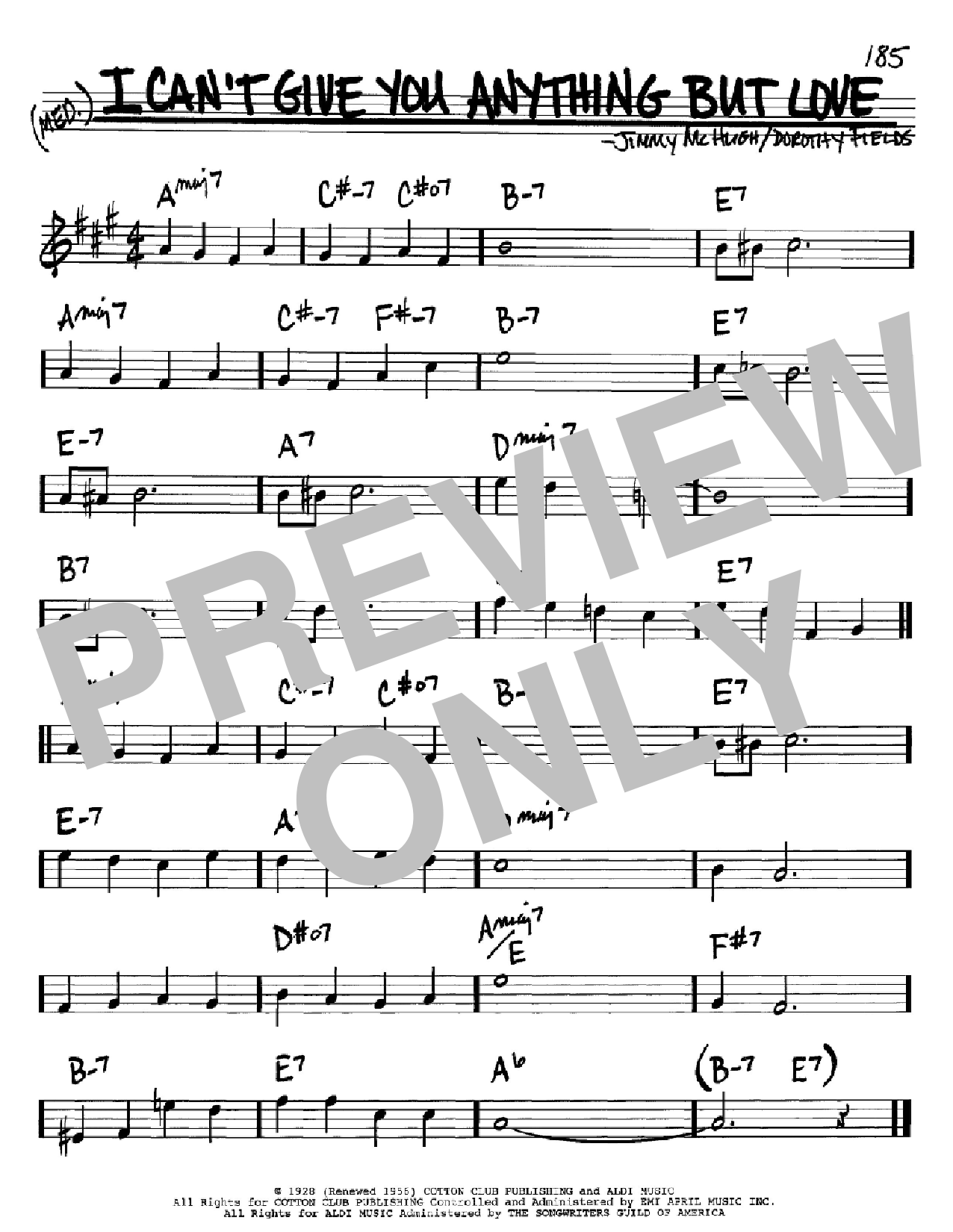 Dorothy Fields I Can't Give You Anything But Love Sheet Music