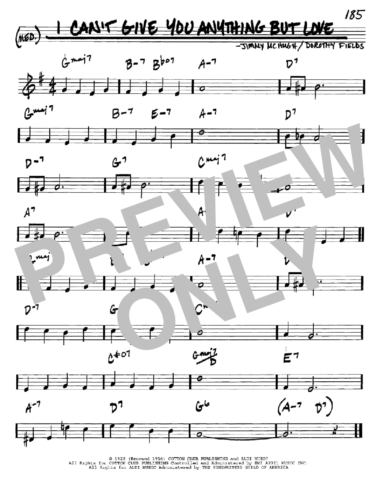 Dorothy Fields I Can't Give You Anything But Love Sheet Music
