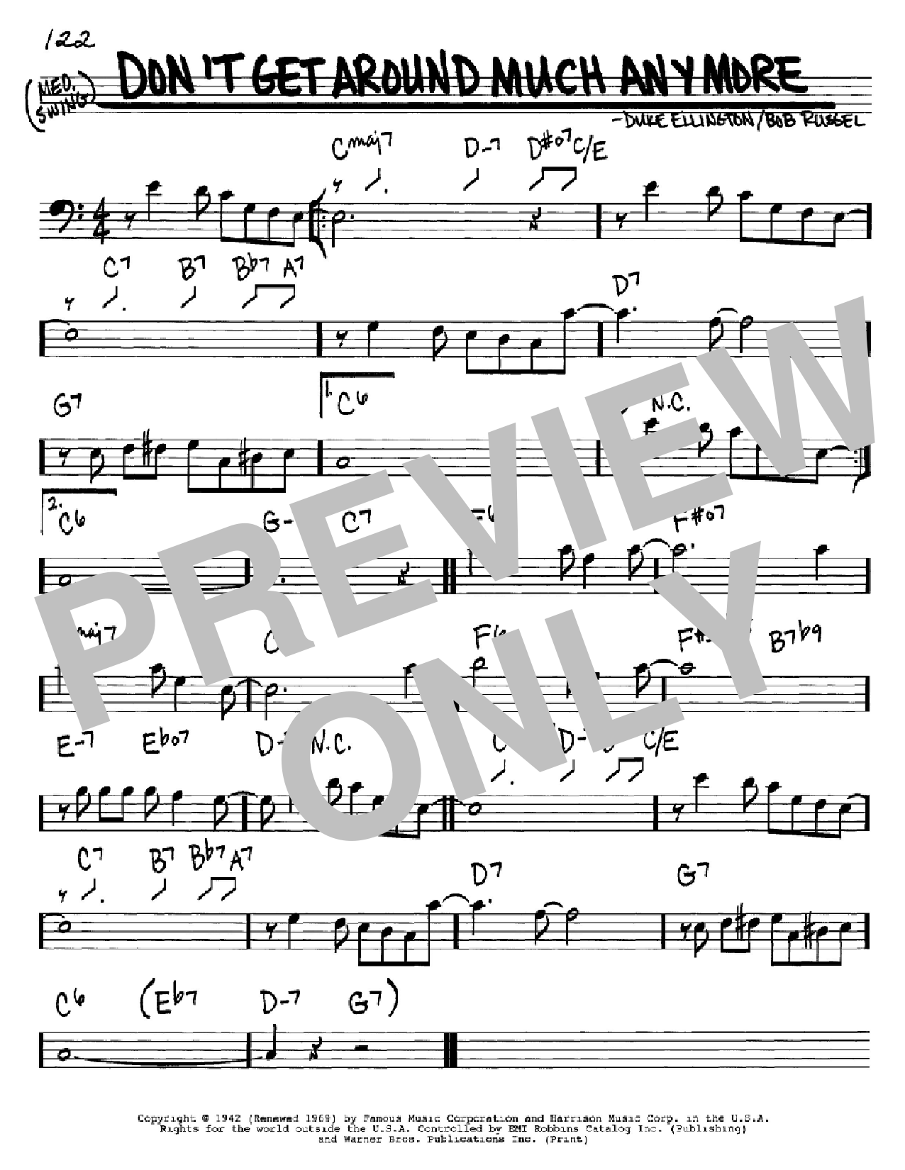 Duke Ellington Don't Get Around Much Anymore Sheet Music