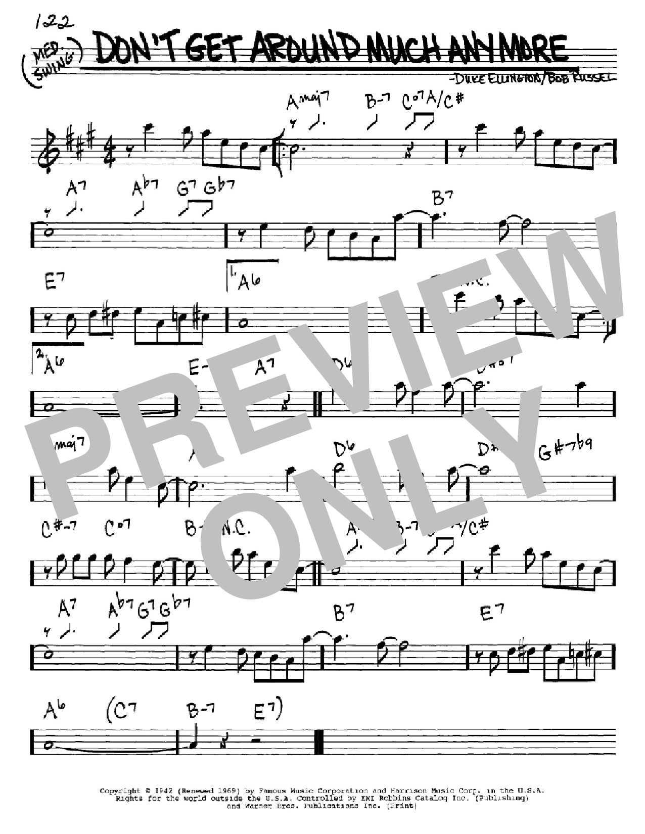 Duke Ellington Don't Get Around Much Anymore Sheet Music