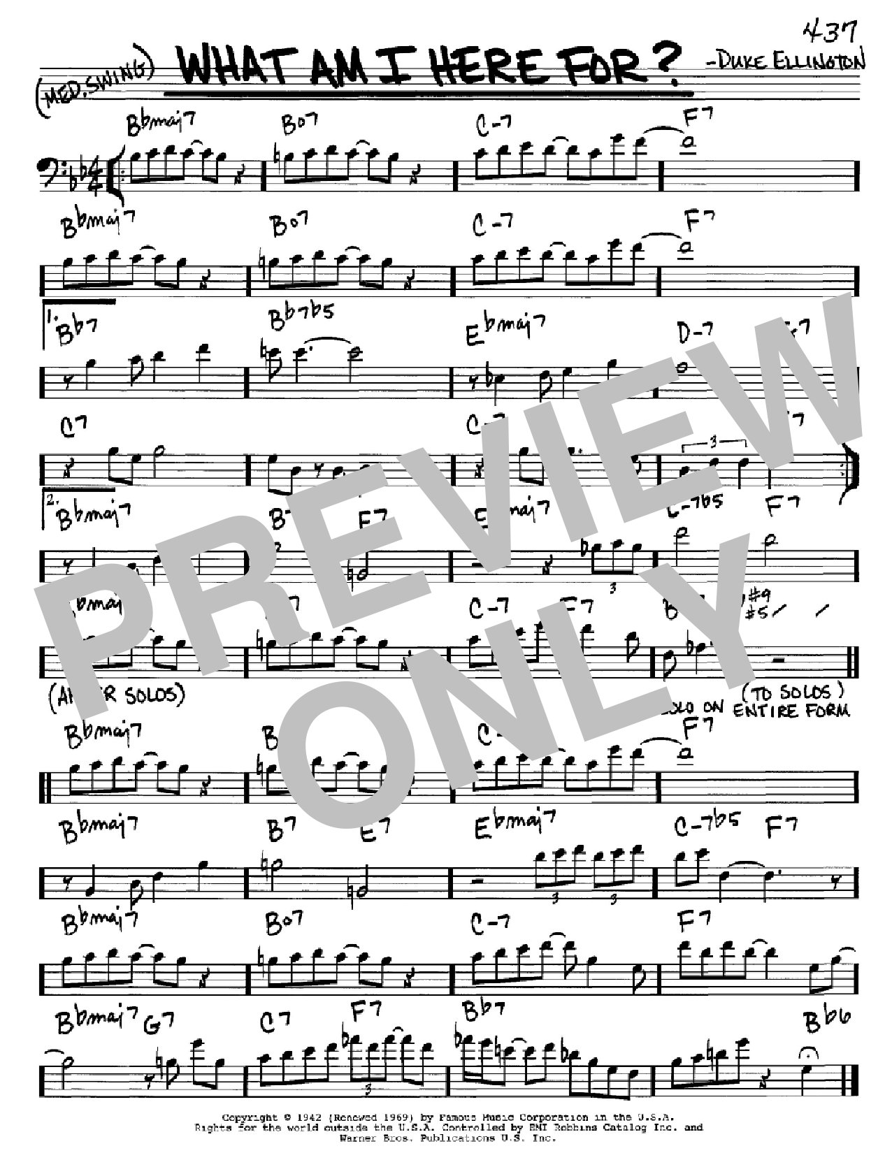 Duke Ellington What Am I Here For? Sheet Music