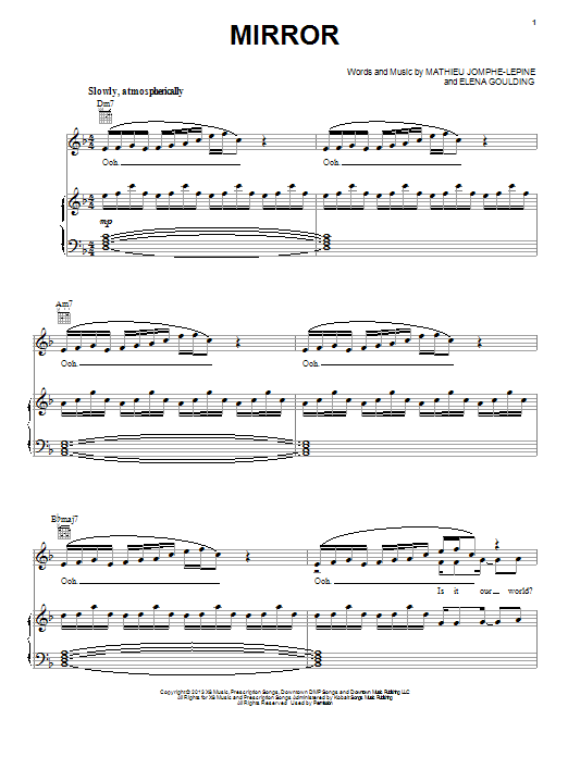 Ellie Goulding Mirror Sheet Music