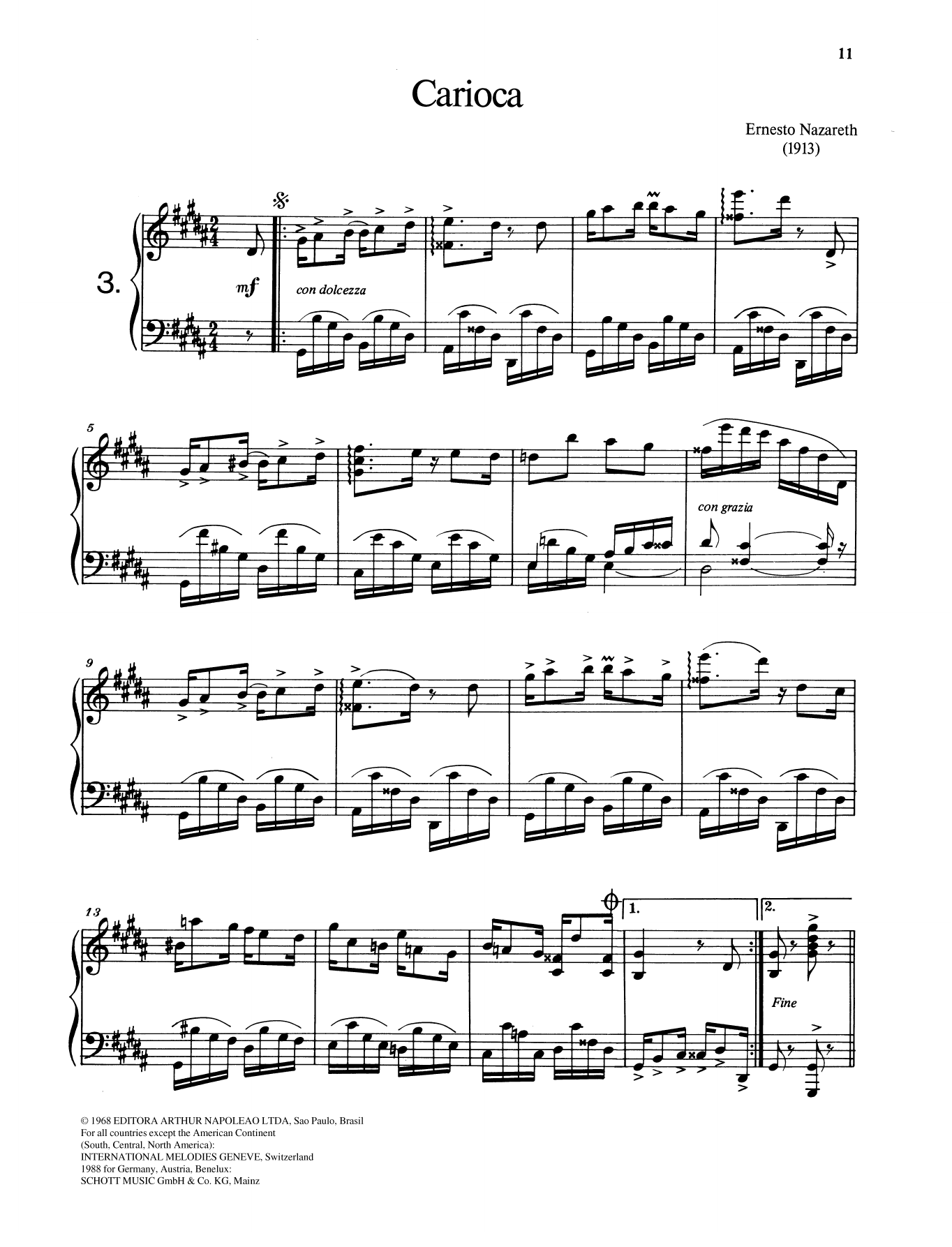 Ernesto Nazareth Carioca Sheet Music