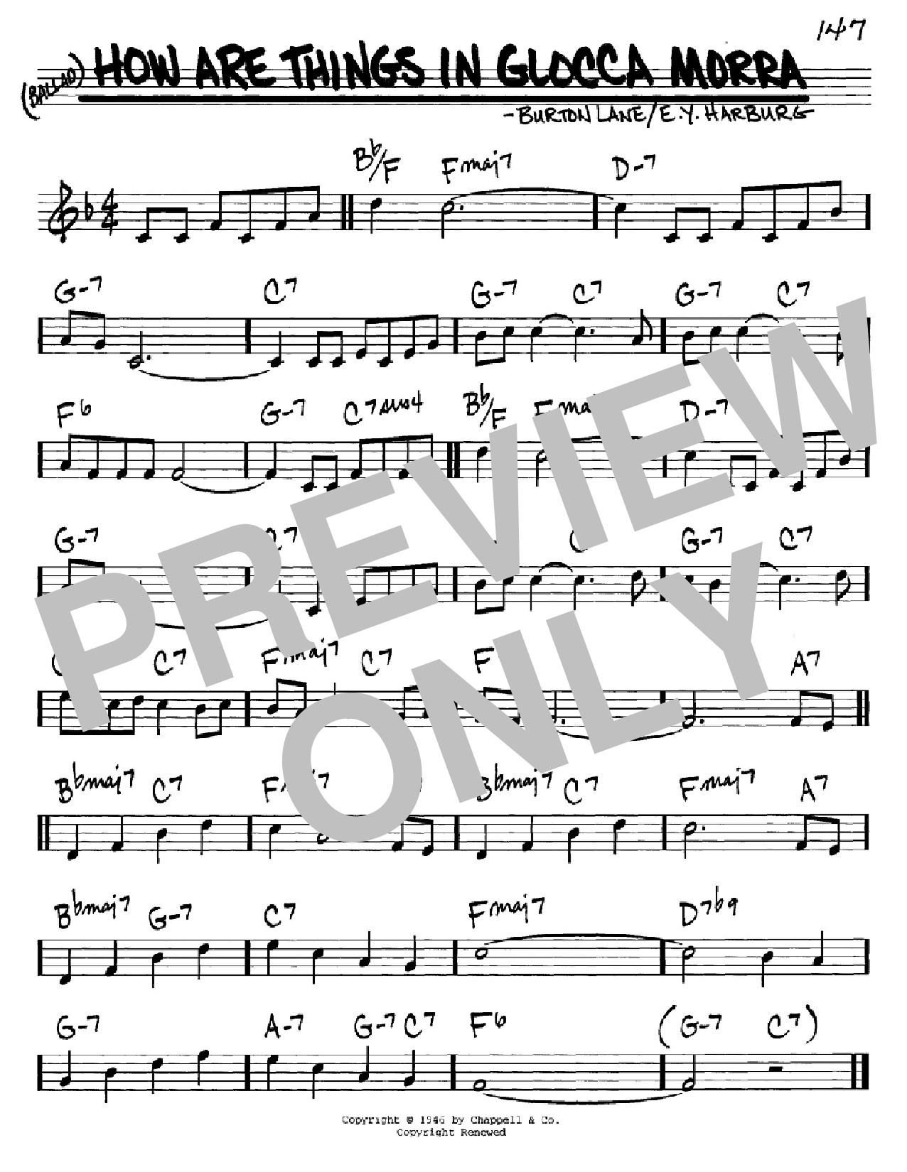 E.Y. Harburg How Are Things In Glocca Morra Sheet Music
