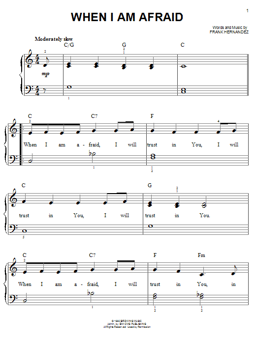 Frank Hernandez When I Am Afraid Sheet Music