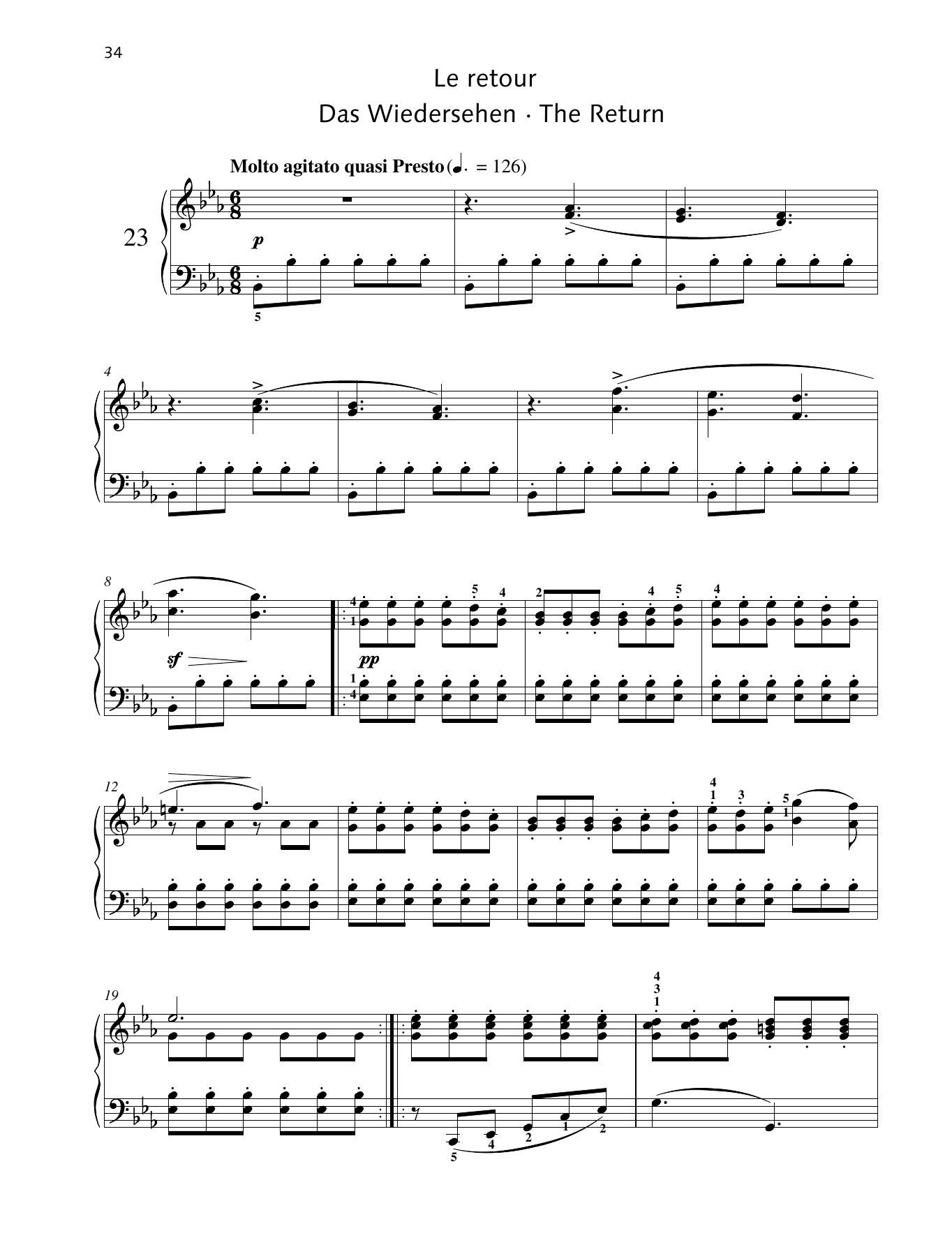 Friedrich Burgmuller The Return Sheet Music