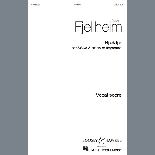 Easily Download Frode Fjellheim Printable PDF piano music notes, guitar tabs for SSA Choir. Transpose or transcribe this score in no time - Learn how to play song progression.