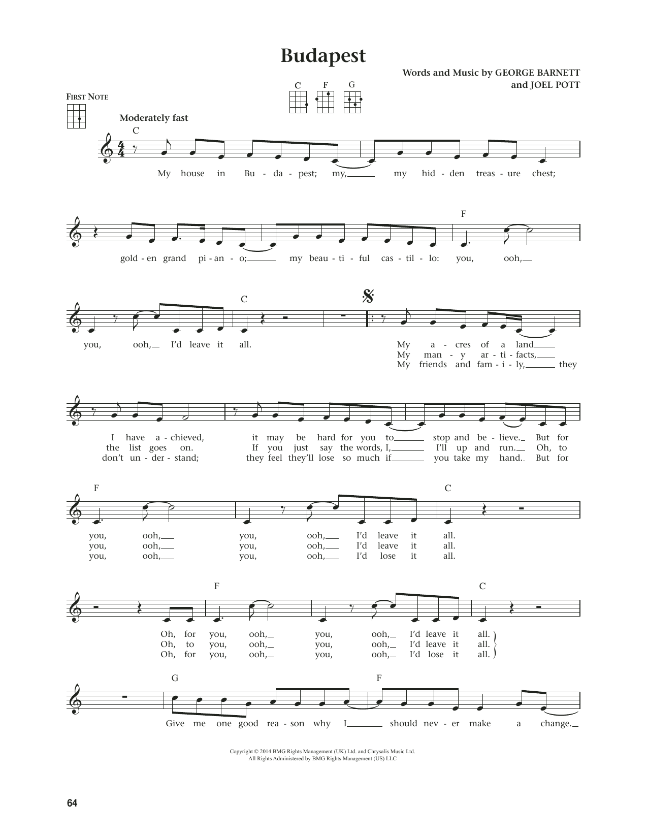 George Ezra Budapest (from The Daily Ukulele) (arr. Jim Beloff) Sheet Music