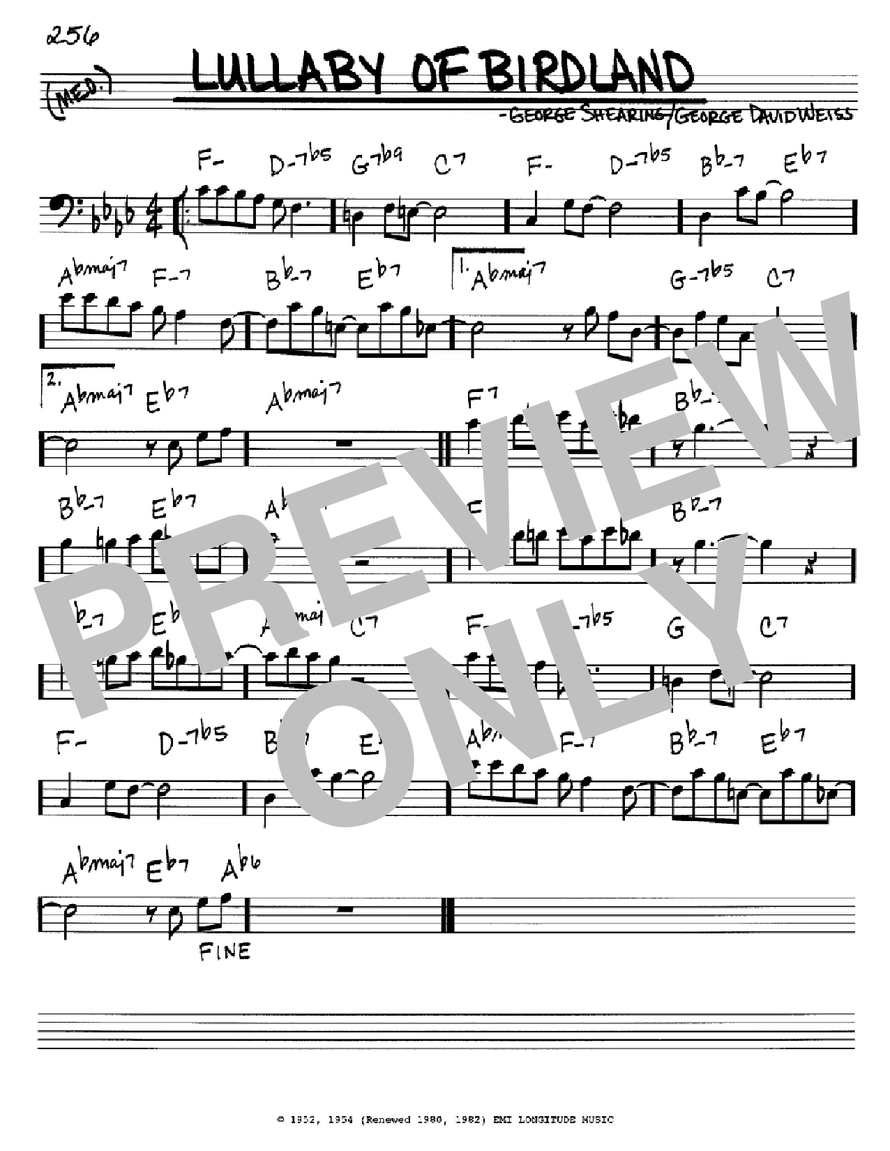 George Shearing Lullaby Of Birdland Sheet Music