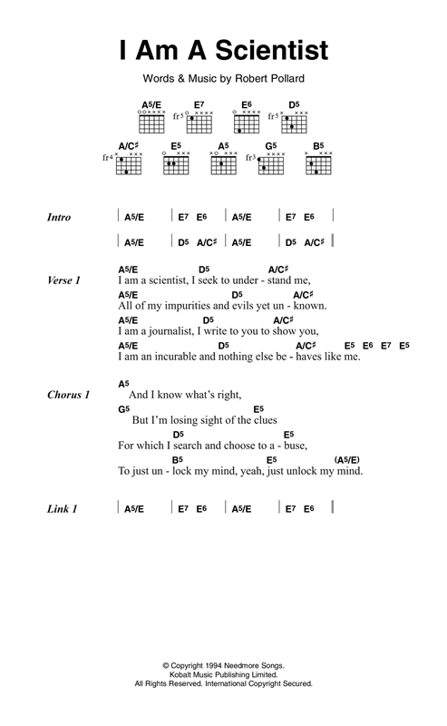 Guided By Voices I Am A Scientist Sheet Music