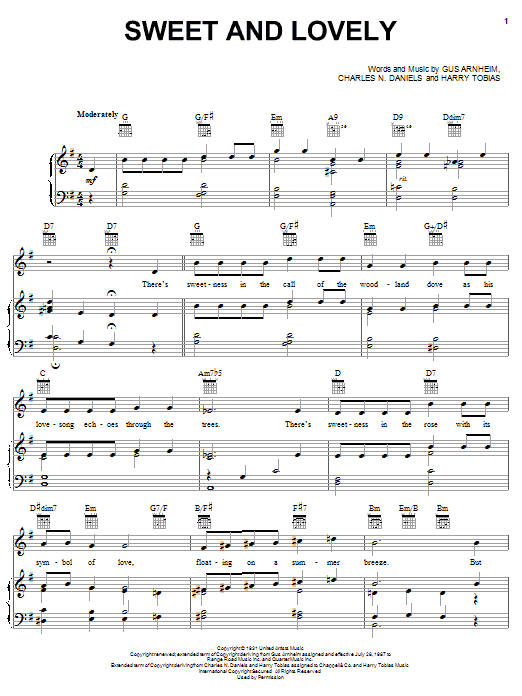 Gus Arnheim Sweet And Lovely Sheet Music