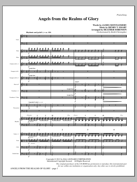 Heather Sorenson Angels From The Realms Of Glory - Full Score Sheet Music