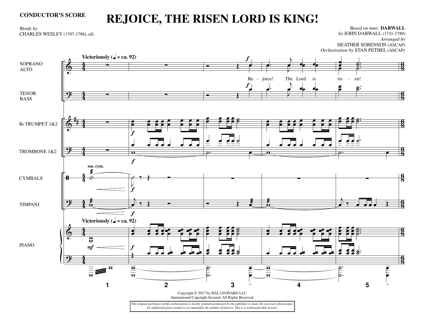 Heather Sorenson Rejoice, the Risen Lord Is King! - Full Score Sheet Music