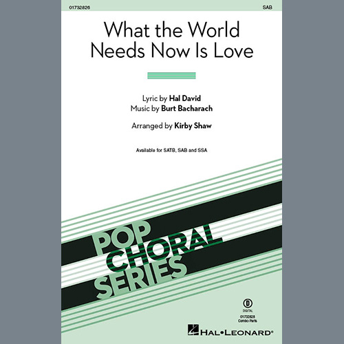 Easily Download Bacharach & David Printable PDF piano music notes, guitar tabs for SAB Choir. Transpose or transcribe this score in no time - Learn how to play song progression.