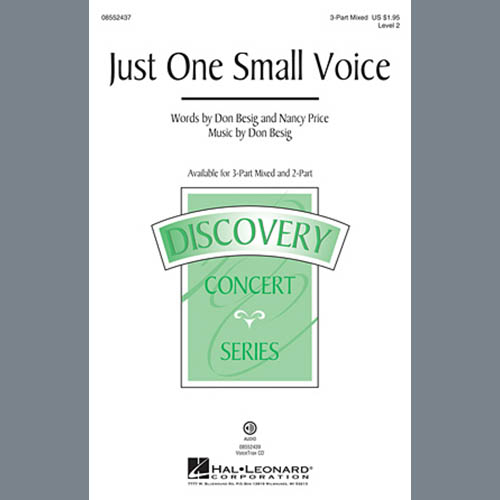 Easily Download Don Besig Printable PDF piano music notes, guitar tabs for 2-Part Choir. Transpose or transcribe this score in no time - Learn how to play song progression.