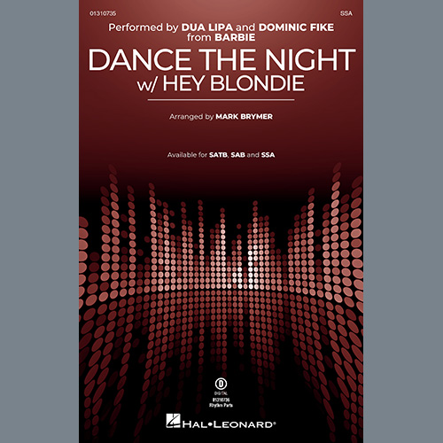 Easily Download Dua Lipa and Dominic Fike Printable PDF piano music notes, guitar tabs for SSA Choir. Transpose or transcribe this score in no time - Learn how to play song progression.