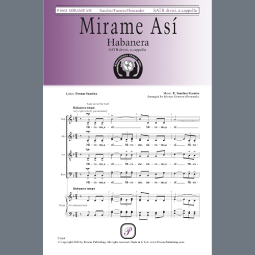 Easily Download Fernan Sanchez and E. Sanchez Fuentes Printable PDF piano music notes, guitar tabs for SATB Choir. Transpose or transcribe this score in no time - Learn how to play song progression.