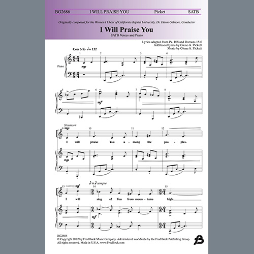 Easily Download Glenn A. Pickett Printable PDF piano music notes, guitar tabs for SATB Choir. Transpose or transcribe this score in no time - Learn how to play song progression.