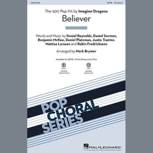 Easily Download Imagine Dragons Printable PDF piano music notes, guitar tabs for 2-Part Choir. Transpose or transcribe this score in no time - Learn how to play song progression.