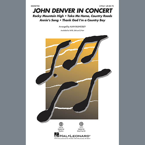 Easily Download John Denver Printable PDF piano music notes, guitar tabs for 2-Part Choir. Transpose or transcribe this score in no time - Learn how to play song progression.