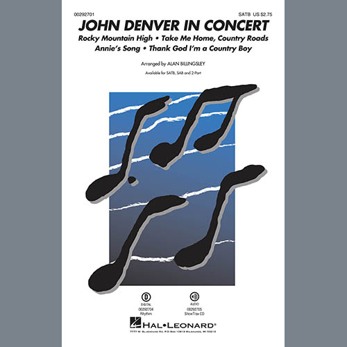 Easily Download John Denver Printable PDF piano music notes, guitar tabs for SATB Choir. Transpose or transcribe this score in no time - Learn how to play song progression.