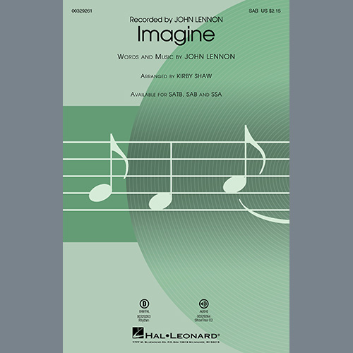 Easily Download John Lennon Printable PDF piano music notes, guitar tabs for SAB Choir. Transpose or transcribe this score in no time - Learn how to play song progression.