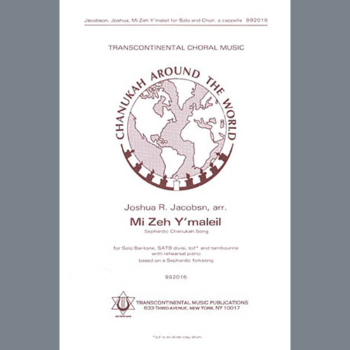 Easily Download Joshua R. Jacobson Printable PDF piano music notes, guitar tabs for SATB Choir. Transpose or transcribe this score in no time - Learn how to play song progression.