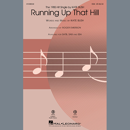 Easily Download Kate Bush Printable PDF piano music notes, guitar tabs for SSA Choir. Transpose or transcribe this score in no time - Learn how to play song progression.