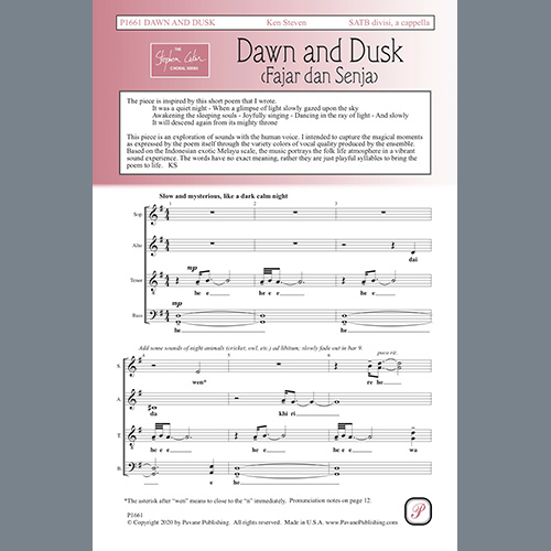 Easily Download Ken Steven Printable PDF piano music notes, guitar tabs for SATB Choir. Transpose or transcribe this score in no time - Learn how to play song progression.