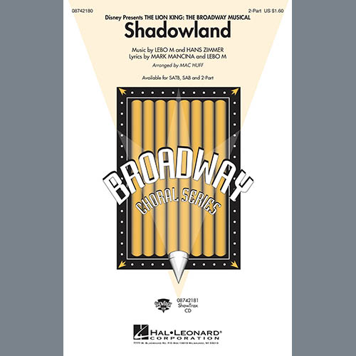 Easily Download Lebo M., Hans Zimmer and Mark Mancina Printable PDF piano music notes, guitar tabs for 2-Part Choir. Transpose or transcribe this score in no time - Learn how to play song progression.