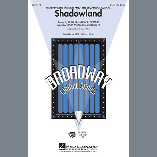 Easily Download Lebo M., Hans Zimmer and Mark Mancina Printable PDF piano music notes, guitar tabs for SATB Choir. Transpose or transcribe this score in no time - Learn how to play song progression.