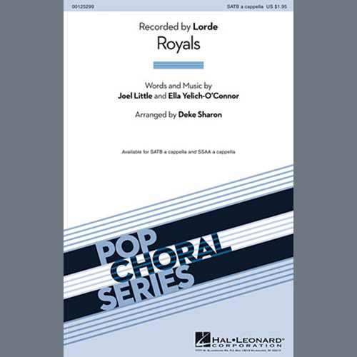 Easily Download Lorde Printable PDF piano music notes, guitar tabs for SATB Choir. Transpose or transcribe this score in no time - Learn how to play song progression.