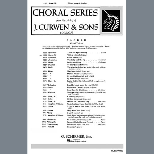 Easily Download M. Shaw Printable PDF piano music notes, guitar tabs for SATB Choir. Transpose or transcribe this score in no time - Learn how to play song progression.