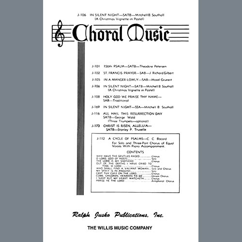 Easily Download Mitchell B. Southall Printable PDF piano music notes, guitar tabs for SATB Choir. Transpose or transcribe this score in no time - Learn how to play song progression.