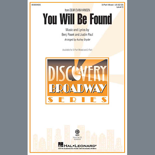 Easily Download Pasek & Paul Printable PDF piano music notes, guitar tabs for 3-Part Mixed Choir. Transpose or transcribe this score in no time - Learn how to play song progression.